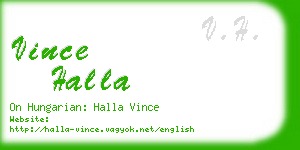 vince halla business card